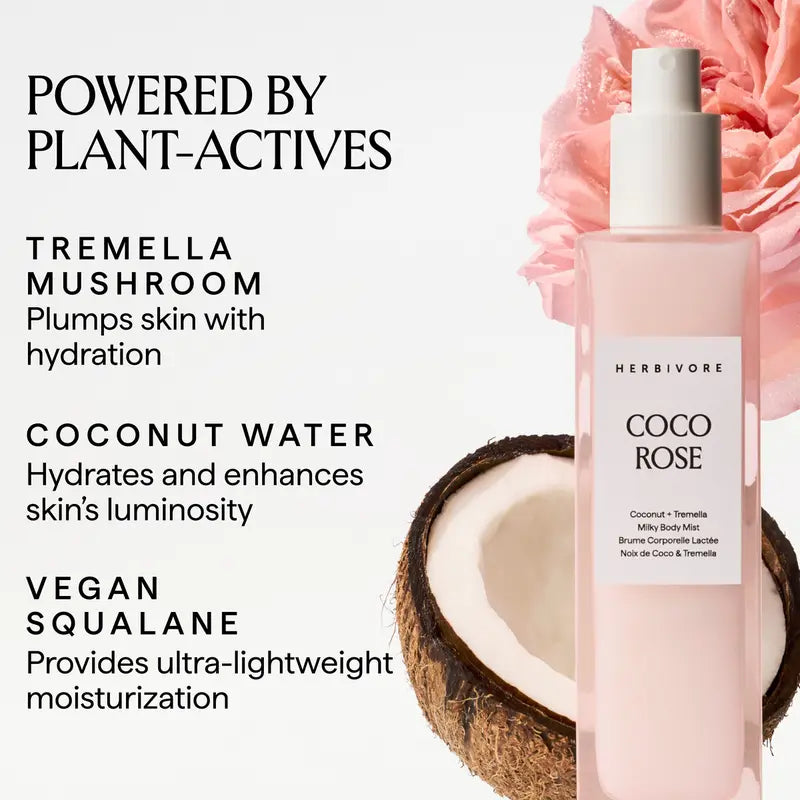 HERBIVORE Coco Rose Coconut + Tremella Milky Body Mist